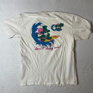 Vintage Hanes Beefy-T PC Link Surfing Dragon White Graphic T-Shirt Mens XL USA